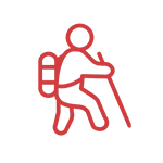 Hiking traveler icon representing adventure travel and outdoor exploration