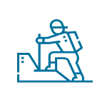 Happy traveler icon representing satisfied tourists